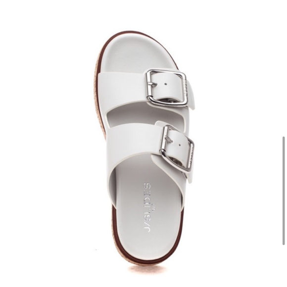 NWT J/SLIDES BELINDA White Leather Sandal - Picture 5 of 15